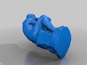 low poly penseur L'impression 3d 3d print model - Mito3D