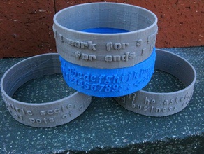 bracelets displaying different fonts openscad 3d print model - Mito3D