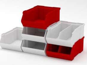 cassetta impilabile v4 i contenitori box contenitore vassoio 3d print model - Mito3D