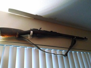 mosin nagant wall hooks decor 762x54r airsoft historic rifle hanger hook mount wwii 3d print model - Mito3D