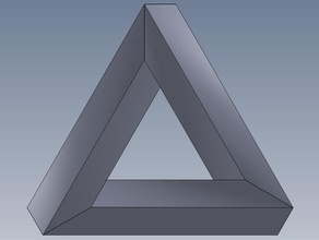 escher's penrose triangle math art escher 3d print model - Mito3D