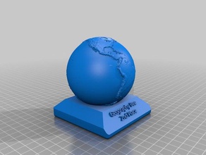 2nd place geography bee trophy learning earth globe 3d print model - Mito3D