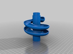 marble run spiral single column halfpipe 3d printing educational fun kids toy track 3d print model - Mito3D