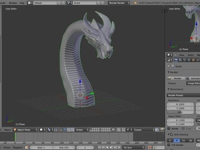 blender-made dragon Büste Skulpturen 3d Mischung blender die fantasy Modell Reptil statue sulpture 3d print model - Mito3D