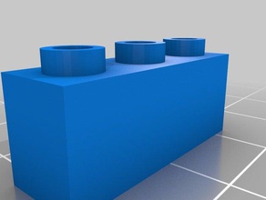 meu personalizadas de lego-compatível 1x3 técnica do furo tijolo brinquedos construção personalizado 3d print model - Mito3D