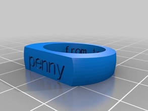 mi personalizados inscripción del anillo anillos 3d print model - Mito3D