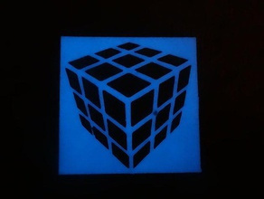 glow flat cube 2d art 3d print model - Mito3D