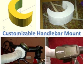 customizable handlebar mount sport & outdoors bicycle bike customizer garmin gps 3d print model - Mito3D