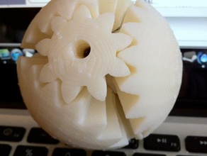 eccentric sphere gears interactive art 3d ball gear mashup mashmeup openscad parametric toy brain 3d print model - Mito3D