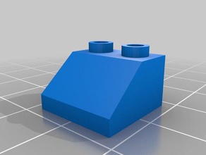 my customized lego-compatible brick 2x2 roof construction toys 3d print model - Mito3D