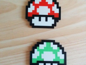 one up games 1-up mario 3d print model - Mito3D
