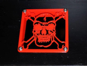 80mm fan skull grill intake flange computer desk 3d print model - Mito3D