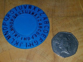 segreto decoder ring i puzzle alfabeto cipher codice anello sec 3d print model - Mito3D