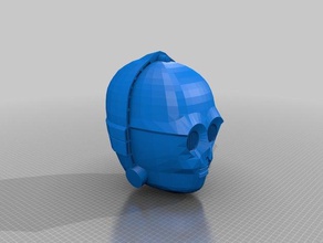 c3po cabeça robótica c3 po r2d2 star wars 3d print model - Mito3D