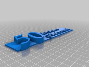 50 geburtstag 2d sanat doğum günü 3d print model - Mito3D