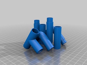 16 mm tubo kit de construcción juguetes bong la tubería agua 3d print model - Mito3D