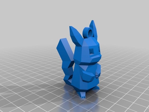 düşük poli pikachu Anahtarlık 3D print model - Mito3D