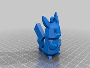 low poly pikachu trousseau de clés porte-clés 3d print model - Mito3D