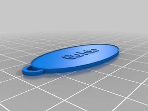 guido portachiavi ovale in nylon i personalizzato 3d print model - Mito3D