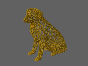 labrador sculpture pattern voronoi style scans & replicas animal dog meshmixer statue 3d print model - Mito3D