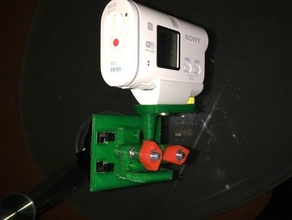 sony hdr-as100v cam adaptador de montagem carro telefone do suporte câmera as100v actioncam 3d print model - Mito3D