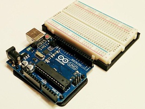 arduino + breadboard mount electronics uno prototype prototyping 3d print model - Mito3D