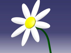 daisy - marguerite art déco fleur de la fleurs pot vase cadeau 3d print model - Mito3D