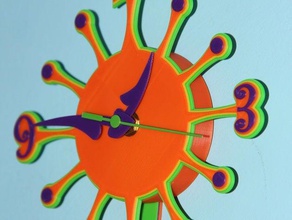 strelitzia relógio do agregado familiar pássaro mostrador de exótico flor o paraíso pêndulo protonik parede 3d print model - Mito3D