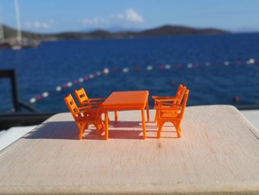 tiny furnatures 1 50 scale model furniture armchair chair exibition istanbul seat table taksim 3d print model - Mito3D