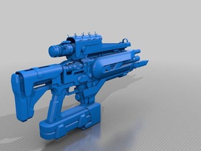 destiny exotic fusion rifle plan c 1 scale games game weapon 3d print model - Mito3D