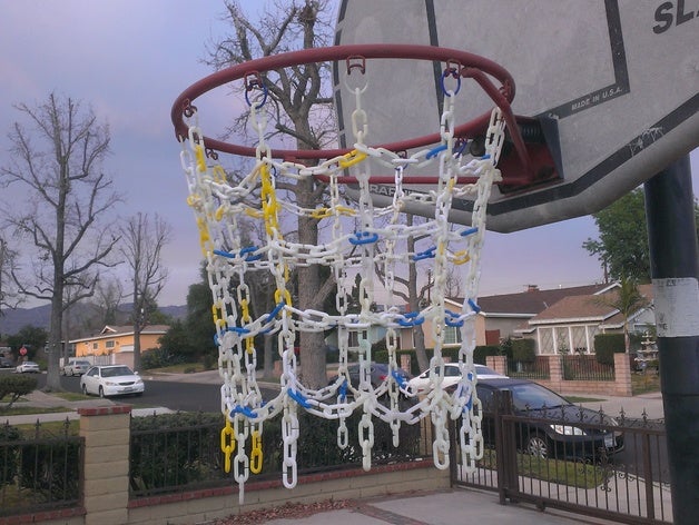 canestro da basket, incatenato al netto anello adattatore parti baketball hoop il basket rete a catena 3D print model - Mito3D