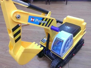 excavator power construction truck toys handle repair 3d print model - Mito3D