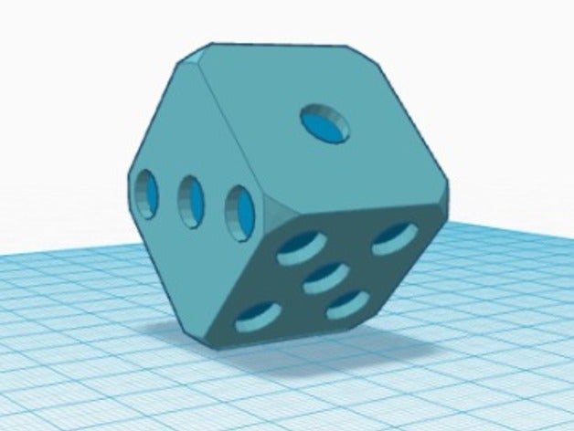 blue dice 3D print model - Mito3D