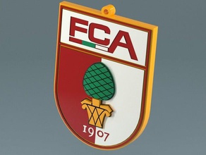 fc augsburg logo keychain created partsolutions signs & logos 3d printing partcloud 3d print model - Mito3D