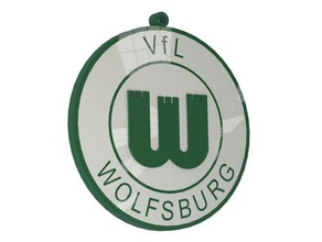 vfl wolfsburg logo keychain created partsolutions signs & logos 3d printing partcloud 3d print model - Mito3D