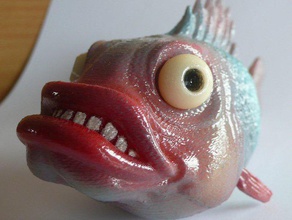 peixe animais dos desenhos animados pesca suspeito estilizado gostoso debaixo d'água água 3d print model - Mito3D