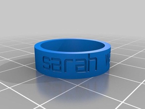 sarah anello in rilievo anelli personalizzato 3d print model - Mito3D