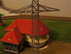 160 1 hochspannungsmast elektrik pilon binalar ve yapılar modelleisenbahn model tren n-ölçek 3d print model - Mito3D