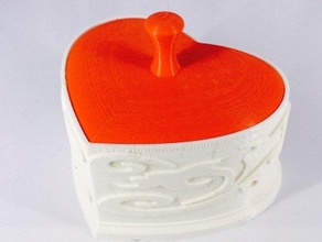 coração em forma de caixa recipientes presente do anel o dia dos namorados 3d print model - Mito3D