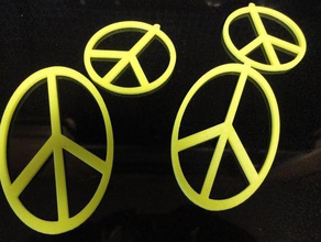 groovy customizable peace sign signs & logos 1960s 60s customizer earring jewlery openscad symbol 3d print model - Mito3D
