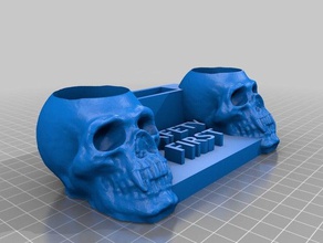 escritorio organizer organization bones container featured household jewelry ornament reprap skull supportless toy useful 3d print model - Mito3D