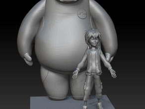 baymax grande qualità modelli animazione eroe cartone animato disney figura film hamada hiro modello la pixar 3d print model - Mito3D