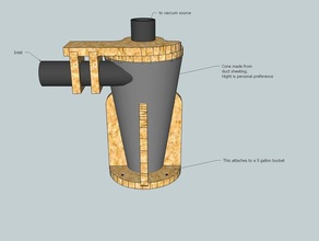 il ciclone del collettore di polveri 5 gallone secchio strumenti galloni 3d print model - Mito3D
