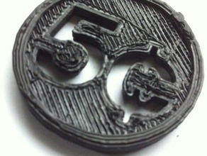 plastic nickel props chip coin openscad 3d print model - Mito3D