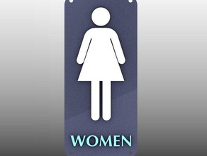 toilet sign women bathroom 3d print model - Mito3D