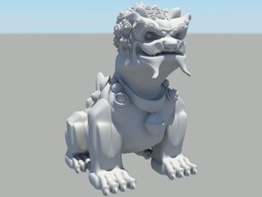 fu dog 3d printing animal fudog japanese lion 3d print model - Mito3D