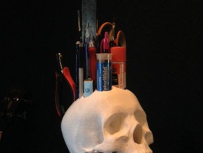 cranio desk organizer organizzazione mestiere di organizzatore artigianale approvvigionamento desktop pennello matita titolare 3d print model - Mito3D
