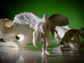 flying yeti creatures 123d 1909 3dwork 3d print academy archaeology artproject curriculum dddbot designproject education engineeringproject fly wing historial learning makeredchallenge meshmixer printed3d sculpture skull support winged victory 3d print model - Mito3D