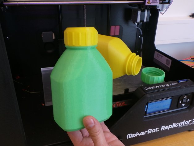 3d imprimíveis de garrafa parafuso cap containers 3d-printable botella botellas canister flasche flask flaska garaf jerrican jerrycan jug lemonade soda 3D print model - Mito3D