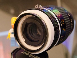 inverse objectif porte-filtre ultra macro - monture nikon de la caméra 52mm bouchon d'objectif l'adaptateur appareil photo le couvercle couvre reflex numérique f- filtre fmount lentille lenscap l'objectif mont renversée 3d print model - Mito3D